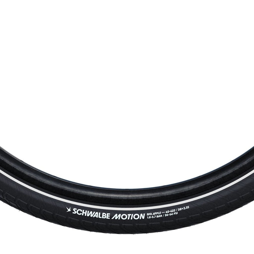 Pneu Schwalbe Motion Big Apple 18 pouces avec gomme Addix Green et protection RaceGuard pour performance et sécurité