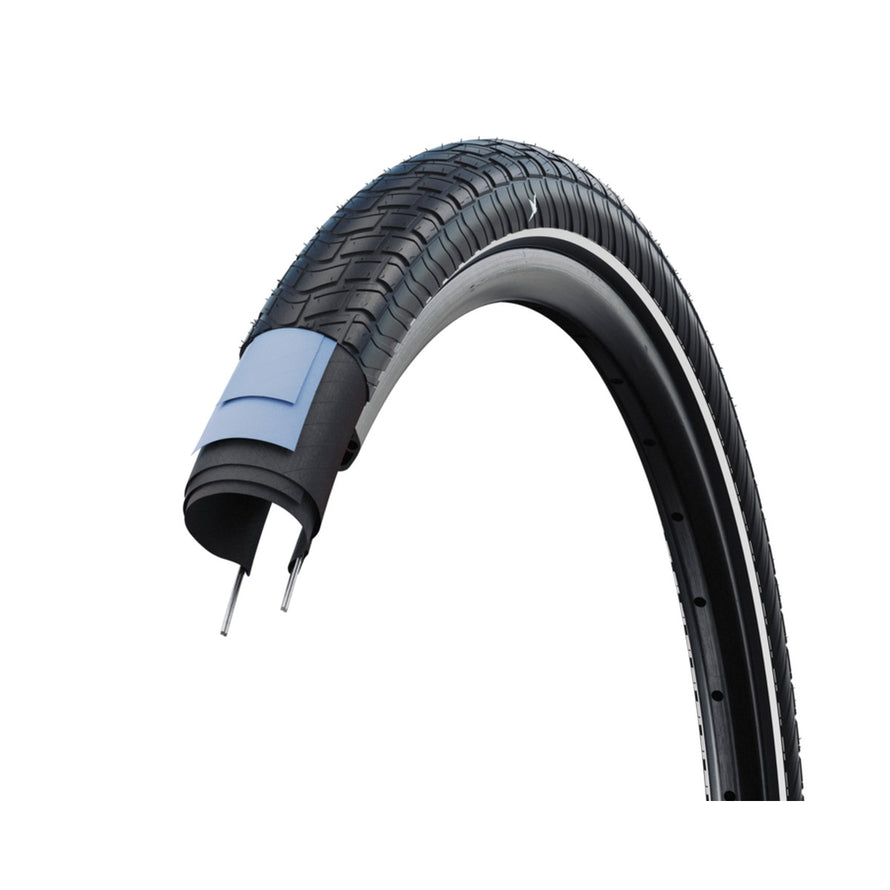 Pneu Schwalbe Motion Big Apple 20 pouces avec gomme Addix Green et renfort RaceGuard pour vélo urbain durable