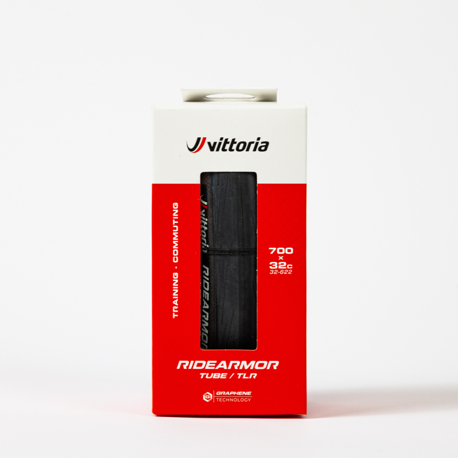 Pneu vélo route Vittoria RideArmor II 700x32c tubeless ready dans son emballage d’origine