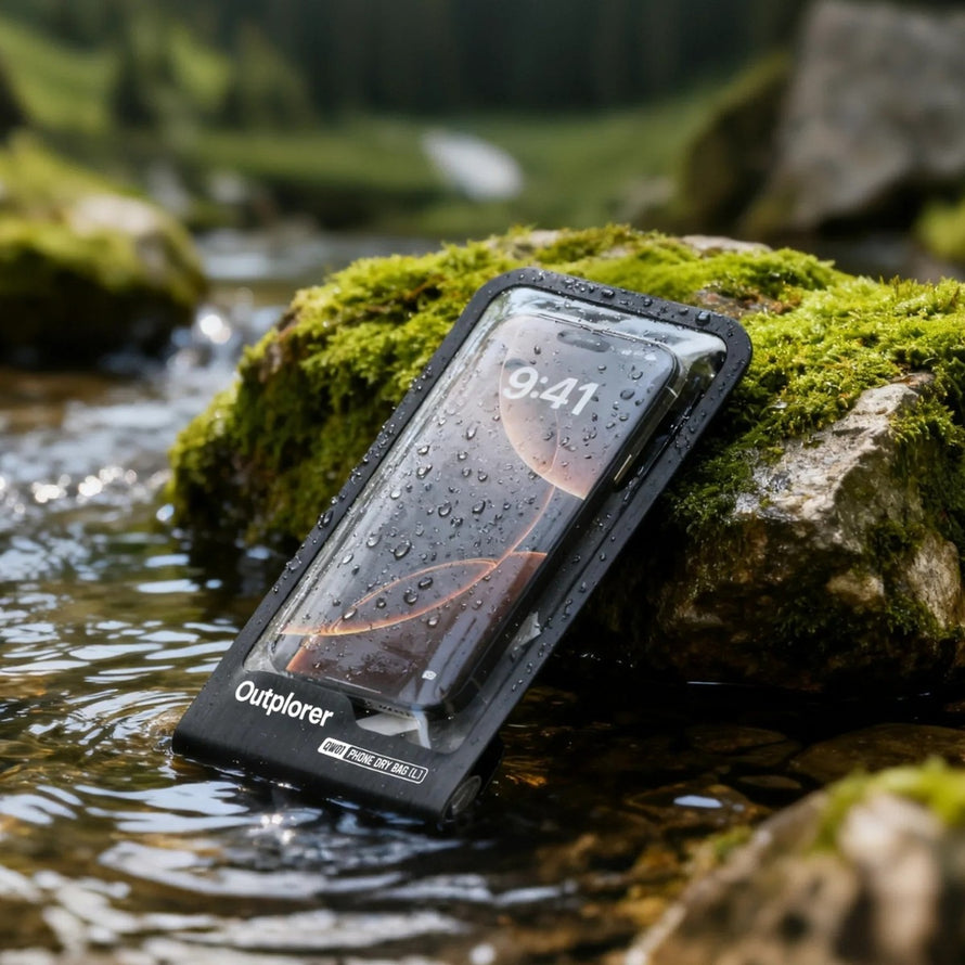 Pochette telephone etanche Outplorer avec fixation magnetique et systeme de verrouillage securise pour velo