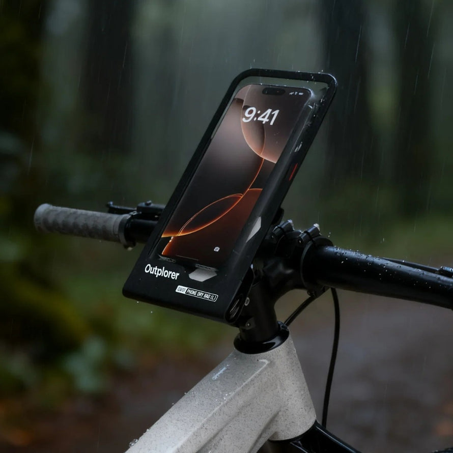 Pochette vélo étanche Outplorer avec fixation magnétique et verrou de sécurité pour téléphone sous la pluie