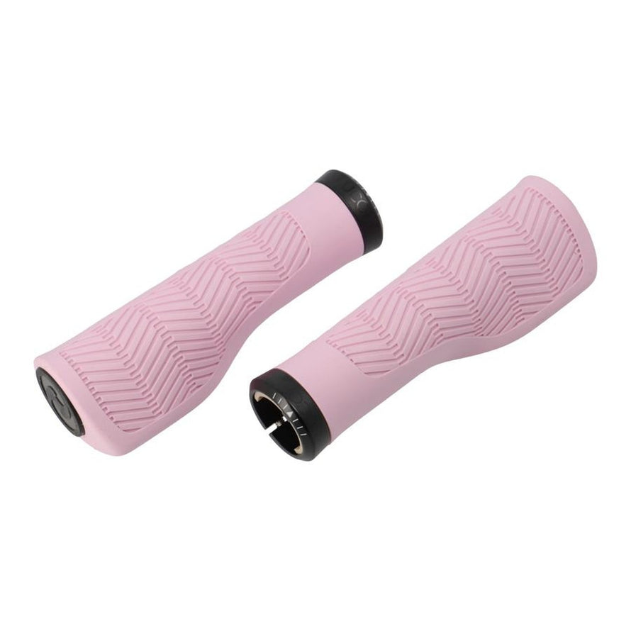 Poignees velo Herrmans Nucore Tour ergonomiques rose pour une prise en main antiderapante et un confort durable en cyclisme
