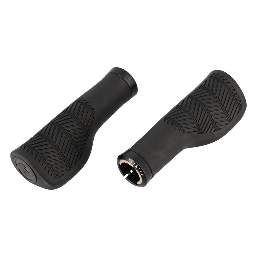 Poignees velo ergonomiques Herrmans Nucore Town en noir pour confort et maintien optimal