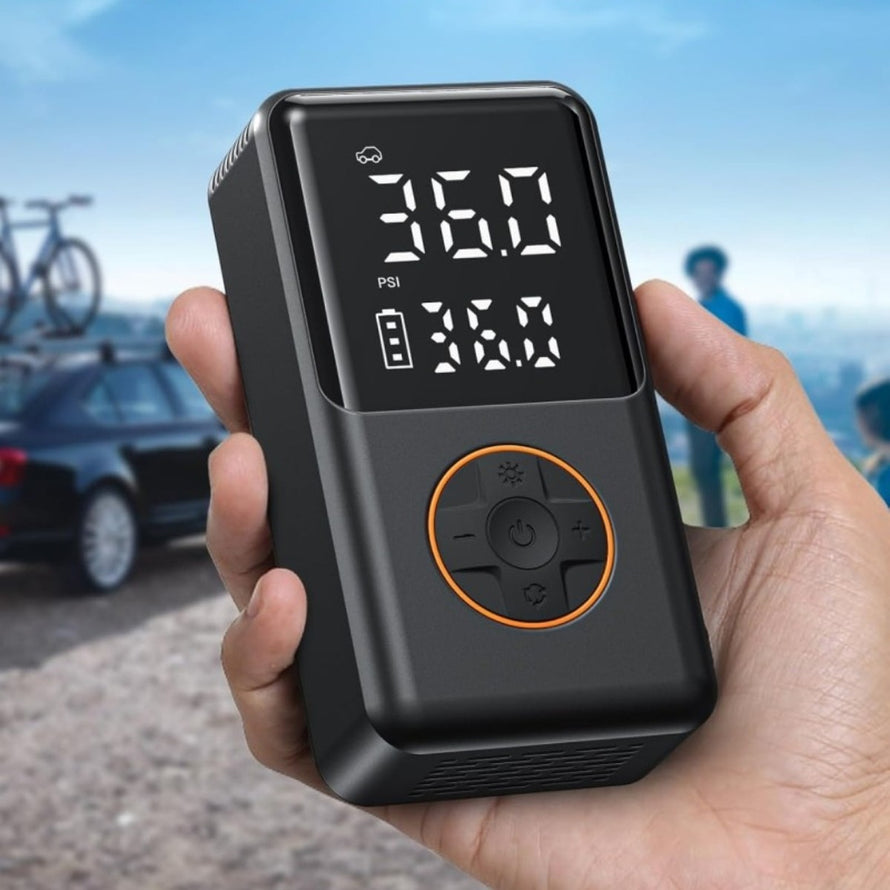 Pompe electrique Barbieri PNK Mini compresseur digital compacte avec affichage precis pour velo et autres usages