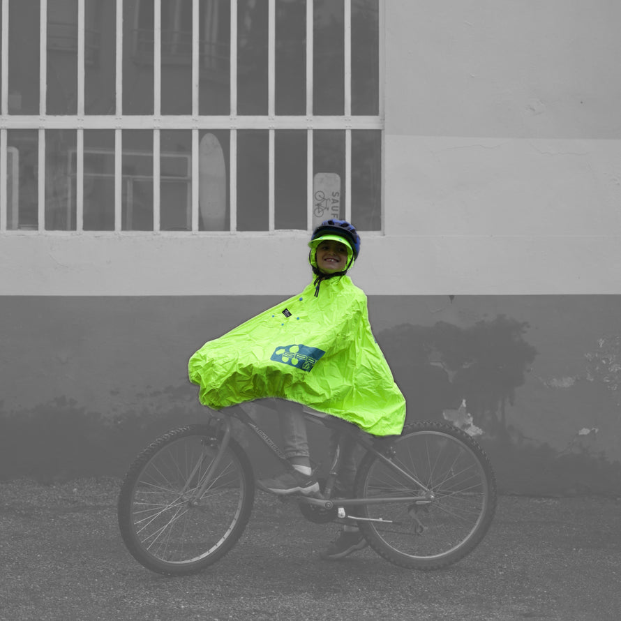 Wegwerp regenponcho voor kinderen met opbergzakje blauw - Festival Supply Wegwerp regenponcho voor kinderen met opbergzakje blauw - Festival Supply
