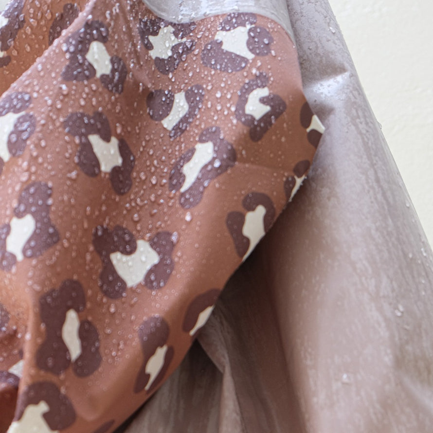 Poncho de pluie court vélo Poule Party Léopard déperlant imperméable polyester unisexe taille unique écoresponsable moderne urbain