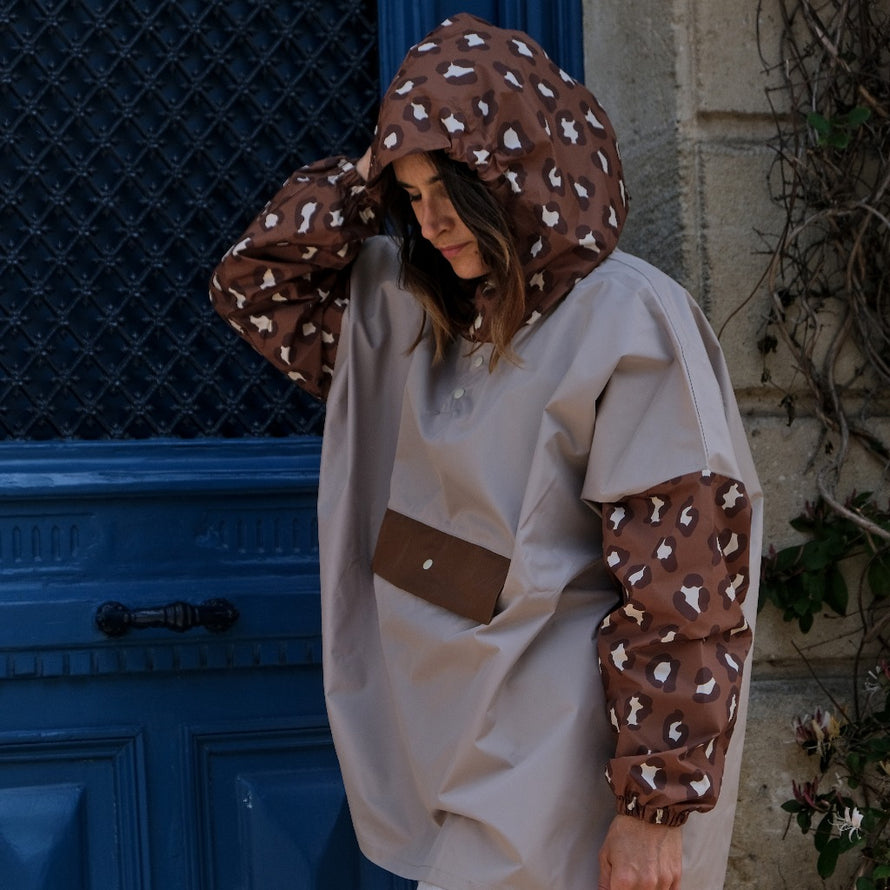 Poncho de pluie court vélo Poule Party Léopard déperlant imperméable polyester unisexe taille unique pratique écoresponsable moderne urbain