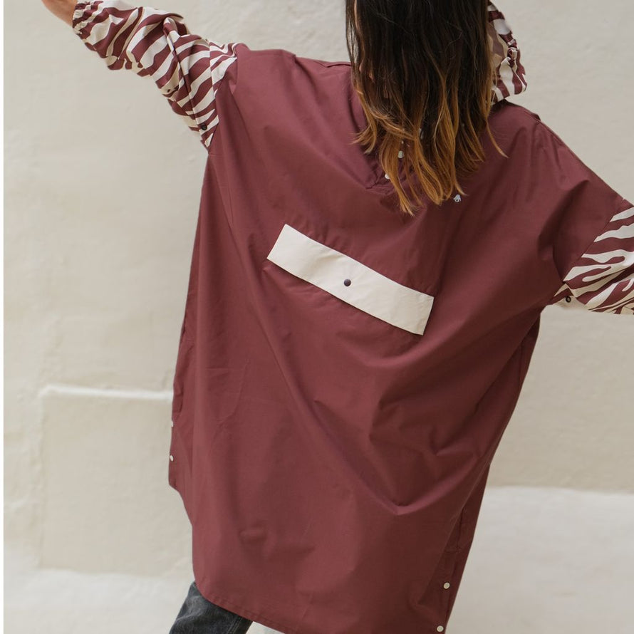 Poncho long Poule Party Chocolate Zebra vélo déperlant imperméable taille unique unisexe urbain design stylé 