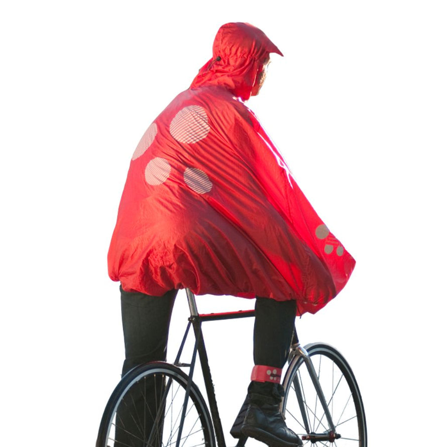 Poncho de pluie spécial cyclistes résistant au vent, réfléchissant et avec visière
