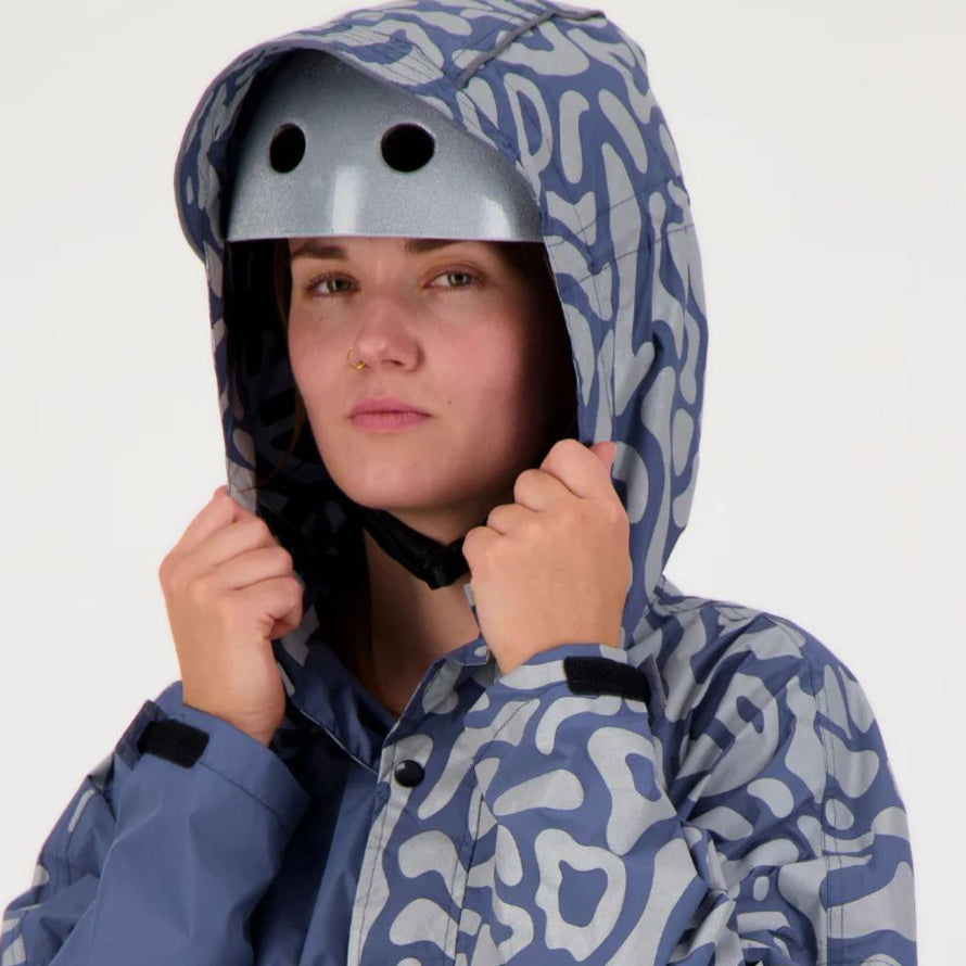 Grande capuche du poncho de pluie réfléchissant avec capuche pour vélo Romea Urban Circus kaki 