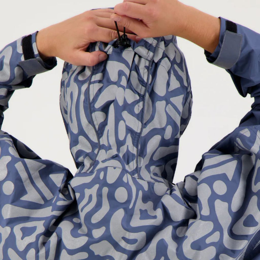 Capuche ergonomique du poncho de pluie réfléchissant avec capuche pour vélo Romea Urban Circus kaki 