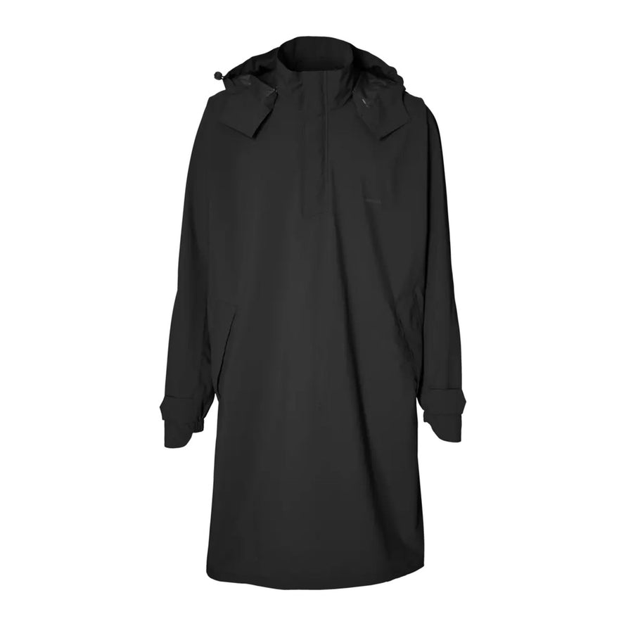 Poncho de pluie vélo Basil Mosse unisexe noir, protection imperméable idéale pour cyclistes urbains