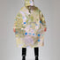 Poncho de pluie vélo recyclé Rainkiss, motif floral pastel, protection imperméable et éco-responsable pour cyclistes urbains