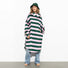 Poncho de pluie vélo Vivi Mari imperméable rayé rose et vert pour femme cycliste urbaine