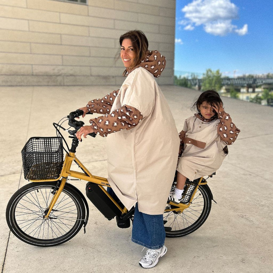 regenponcho fahrrad kindersitz Poule Party Regenponcho Leopard