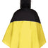 Vue arrière du poncho de pluie vélo Vaude Covero II jaune et noir avec liseré réfléchissant