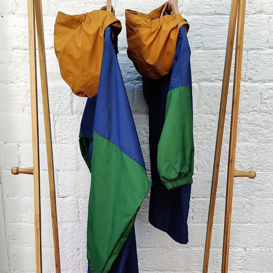 Poncho velo mode pour parent et enfant Poule Party Ash Blue