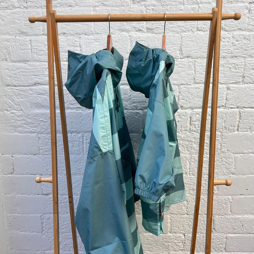 Poncho velo mode pour parent et enfant Poule Party vert