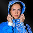 Poncho velo zippe reflechissant Urban Circus Francigena bleu a motifs pour cyclistes urbains securite et protection contre la pluie