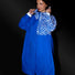 Poncho vélo zippé réfléchissant Urban Circus Francigena bleu avec motifs blancs pour protection et sécurité vélo