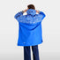 Poncho vélo zippé réfléchissant Urban Circus Francigena bleu à motifs points pour cyclistes urbains sécurité et pluie