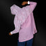 Poncho vélo zippé réfléchissant Urban Circus Francigena lilas à motif pour cyclistes urbains, protection pluie et sécurité renforcée