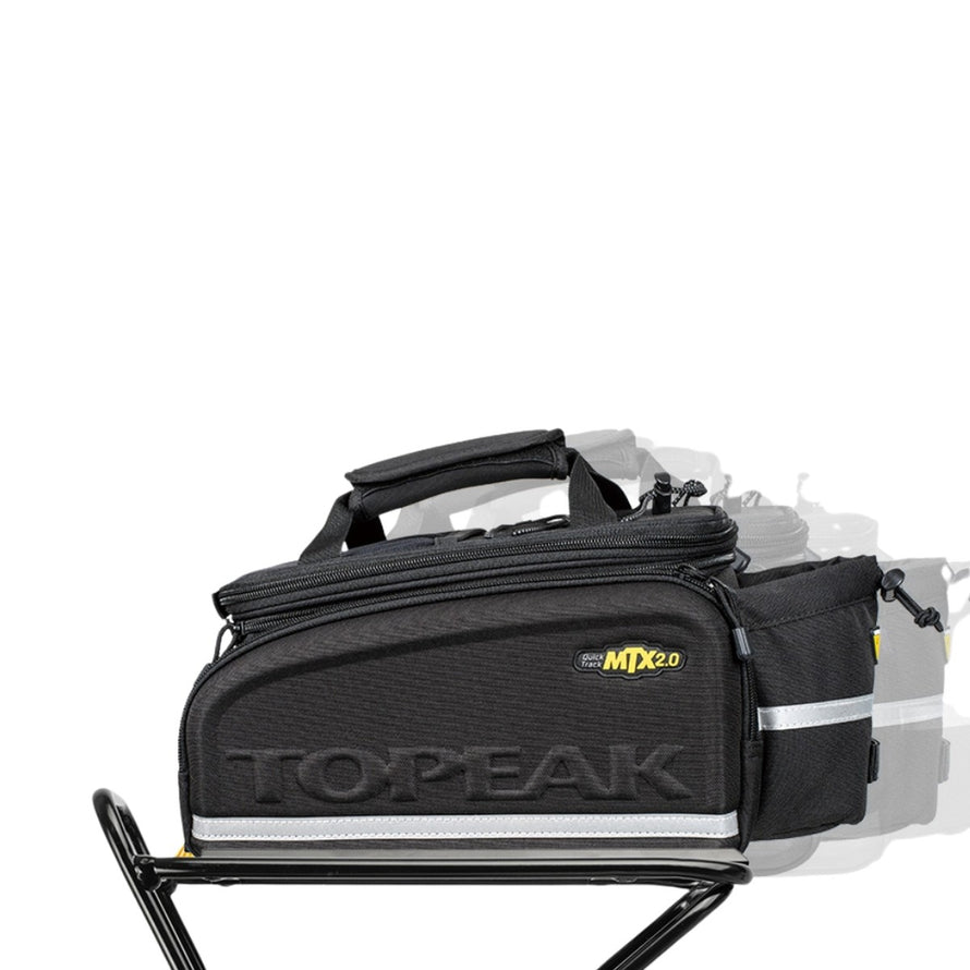 Porte-bagages avant Topeak TetraRack GR1 avec sac MTX 2.0 noir pour vélo polyvalent et robuste