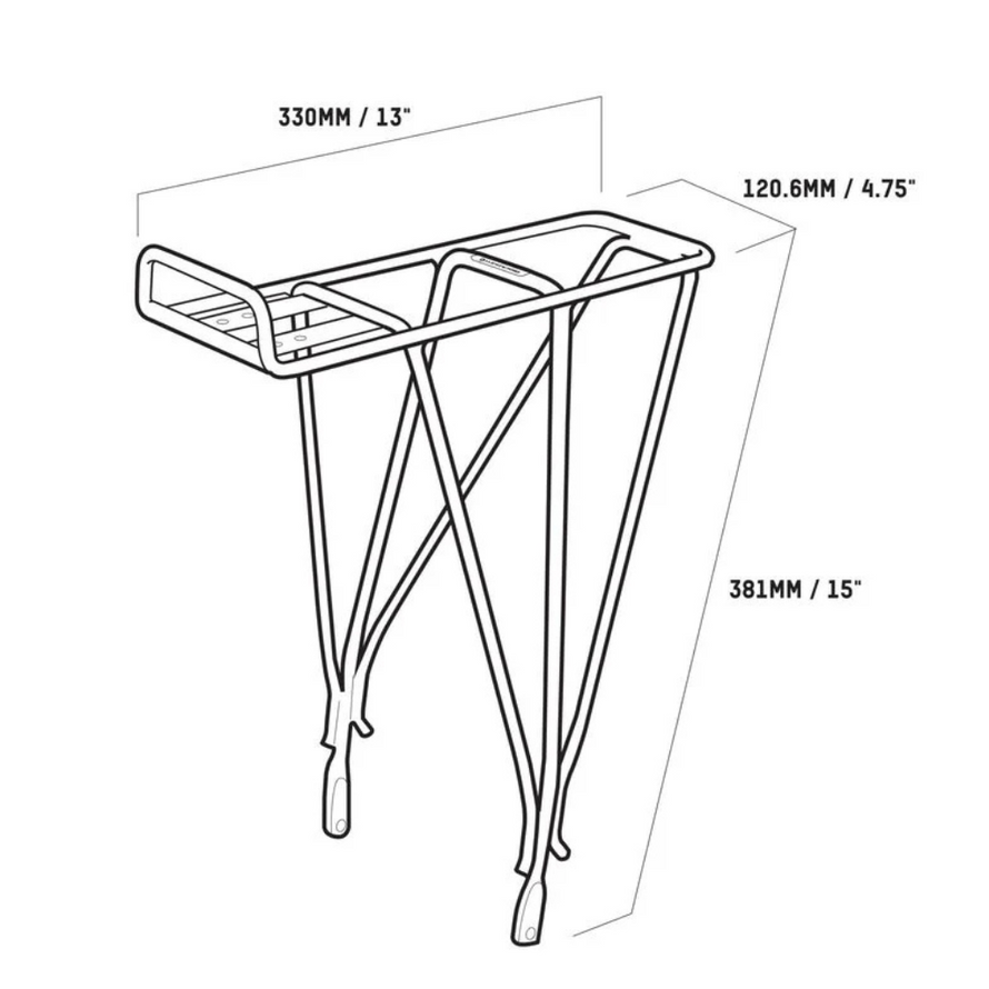 Porte-bagages Blackburn EX-1 cadre noir dimensions