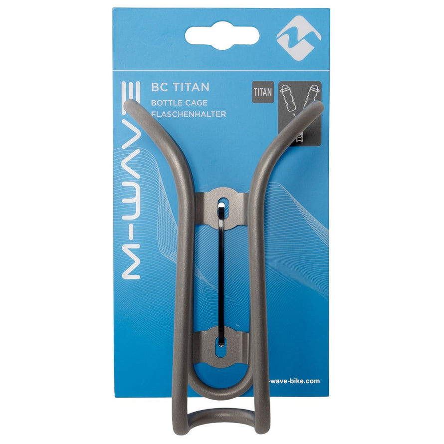 Porte-bidon BC Titan en titane M-Wave, robuste et léger, idéal pour vélo et fixation sûre sur cadre