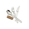 Kit di posate da campeggio Primus Campfire in acciaio inox con fascetta in pelle