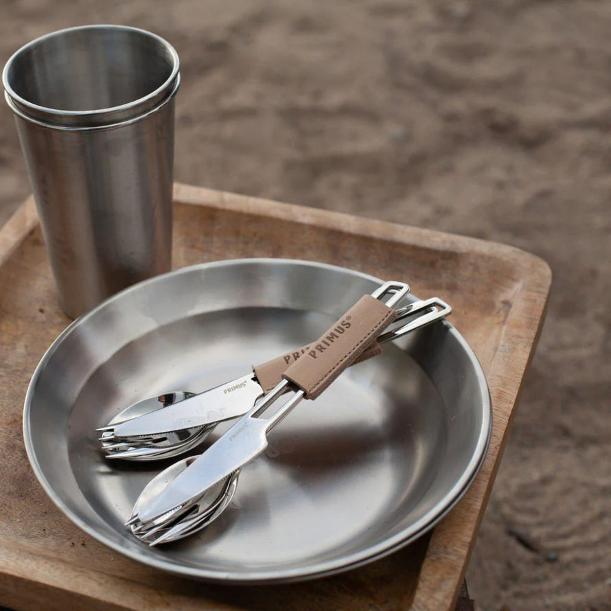 Set di posate da campeggio in acciaio inox, 4 pezzi, set classico di Set di posate da campeggio in acciaio inox, 4 pezzi, set classico di