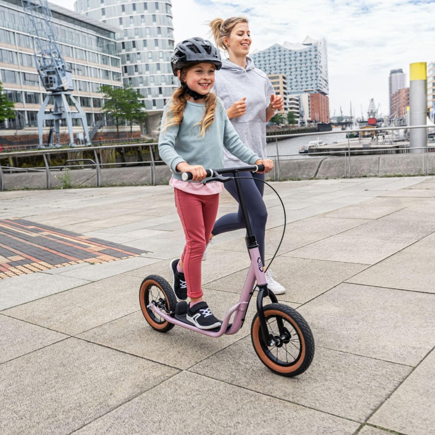 Trottinette enfant Puky R 07 L avec pneus gonflables, modèle rose terracotta, idéale pour enfants dès 4 ans