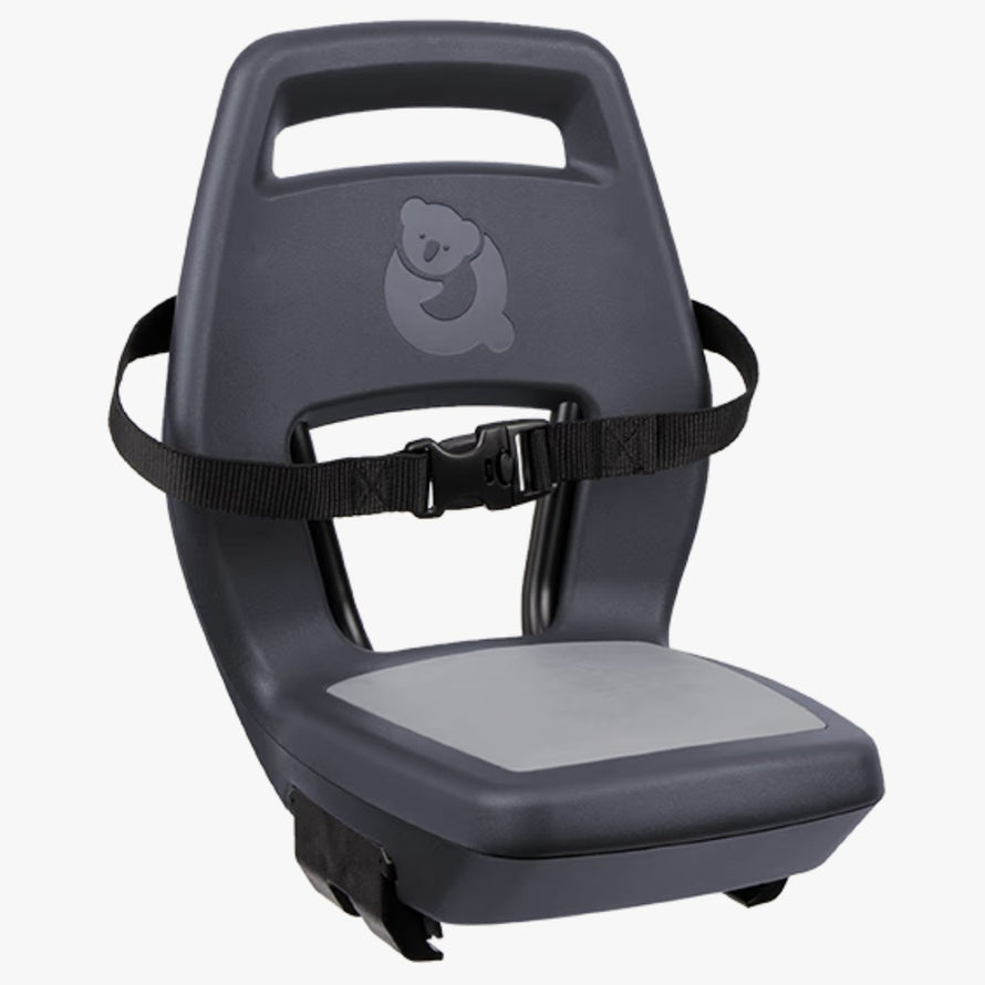Siège vélo enfant junior 6+ Qibbel noir avec harnais simple pour sécurité et confort sur porte-bagages