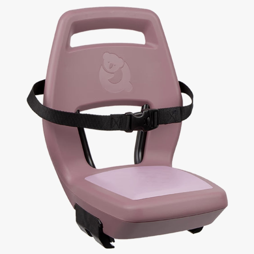 Siège vélo enfant junior 6+ Qibbel couleur rose pâle avec harnais de sécurité pour porte-bagages arrière