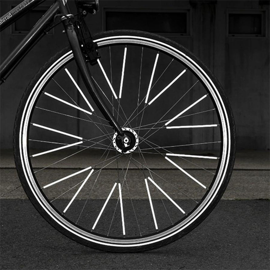 Pack de 12 reflecteurs pour rayons de velo 150 mm Rainette pour augmenter securite et visibilite