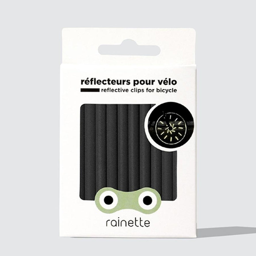 Reflecteurs noirs pour rayons de velo Rainette 80 mm, lot de 12 pieces pour securite et visibilite optimale