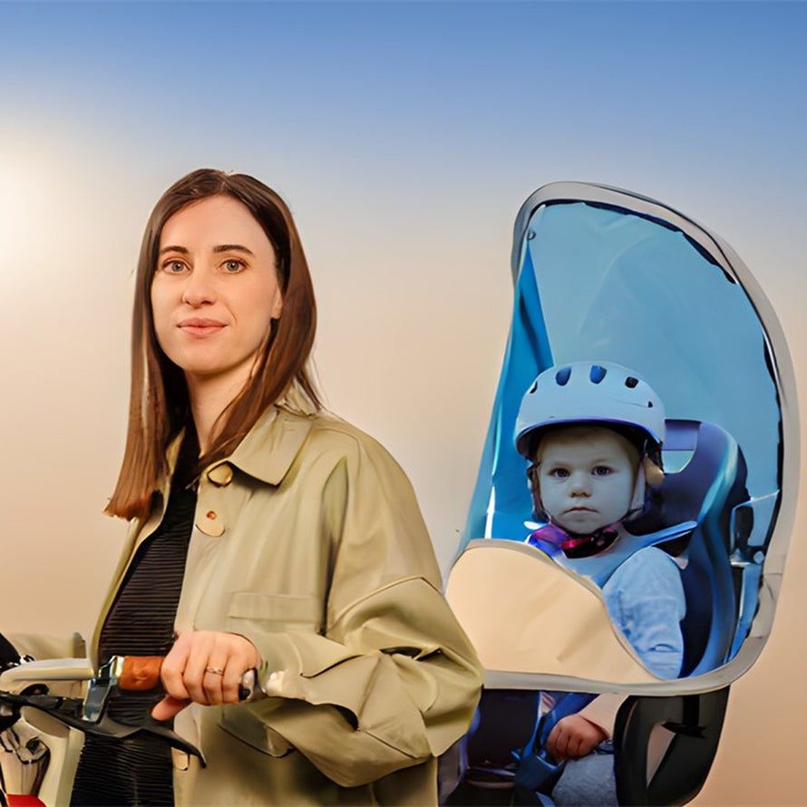 Protection pluie et soleil Rainjoy Bub-up pour siege velo enfant, securite et confort garantis