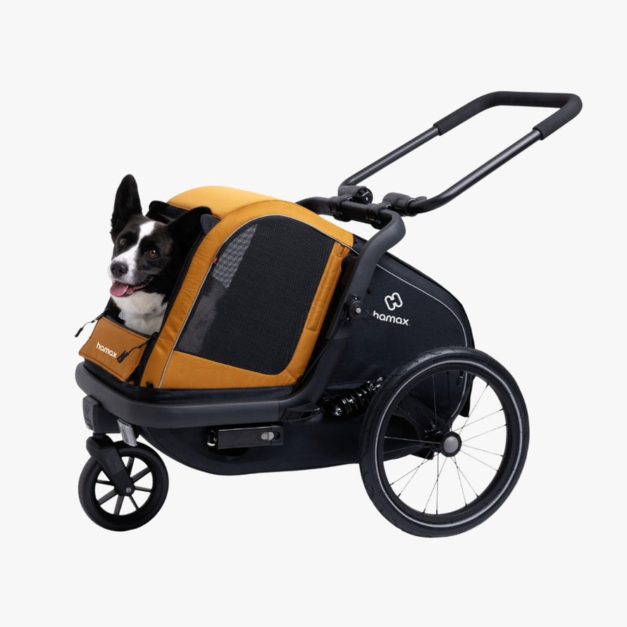Remorque vélo pour chien Hamax Milou S confortable et sécurisée avec suspension et grande visibilité