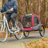 Remorque velo Trixie pour chien moins de 30 kg, modele rouge, ideal pour promenades confortables et securisees