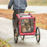 Remorque velo Trixie pour chien moins de 30 kg, modele rouge, securisee et confortable pour vos promenades