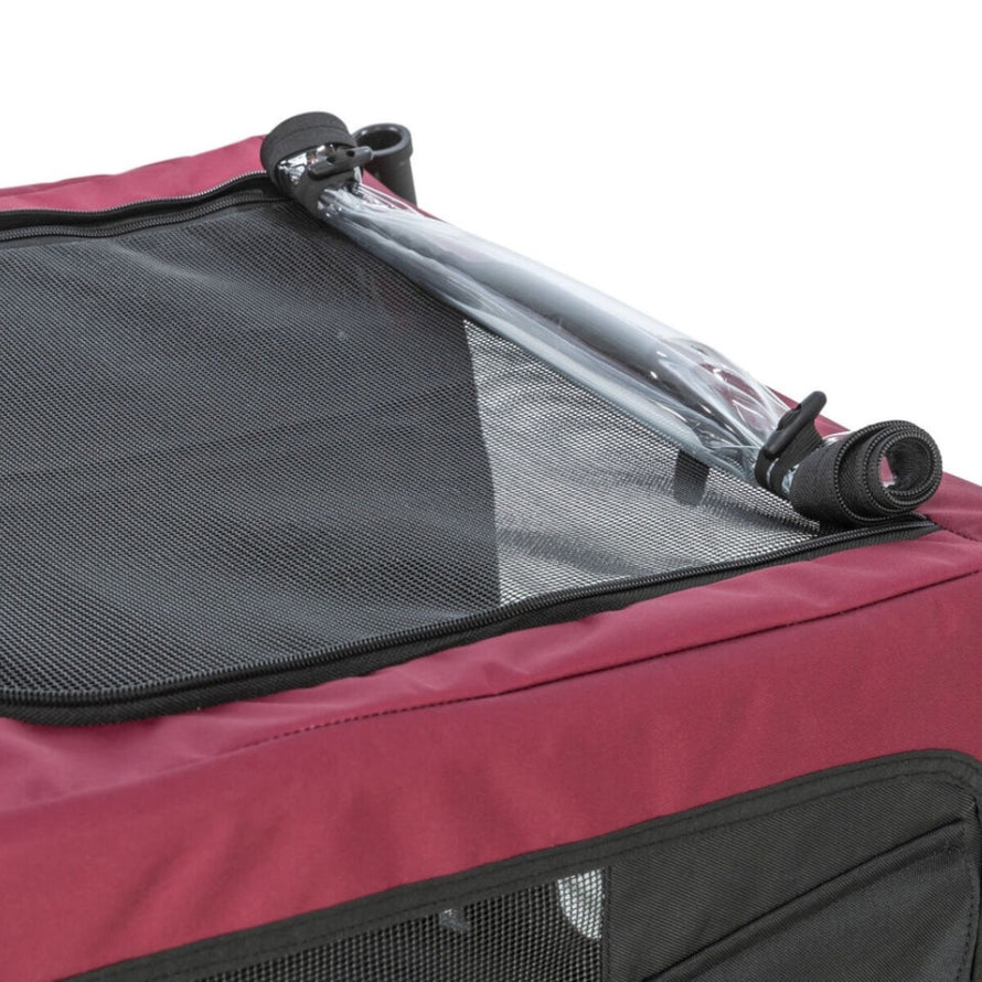 Remorque velo pour chien jusqu a 30 kg Trixie modele rouge, securisee et pratique pour vos sorties