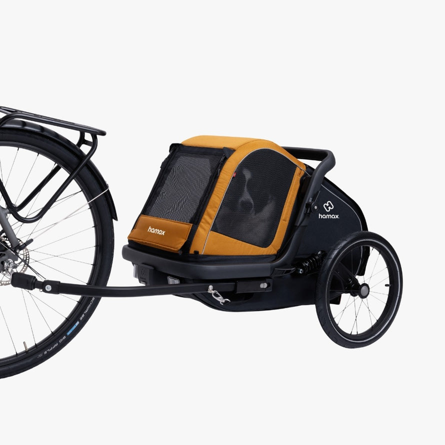 Remorque velo pour chien Hamax Milou S avec suspension et design securise pour sorties agreables