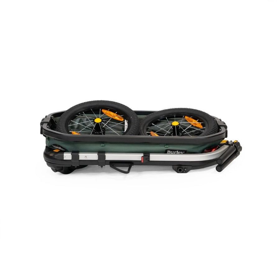 La remorque vélo Hopper de Burley se range pliée compacte
