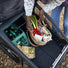 Remorque velo modulaire Yuuna Croozer 3 en 1 chargee avec courses et accessoires pour transport polyvalent