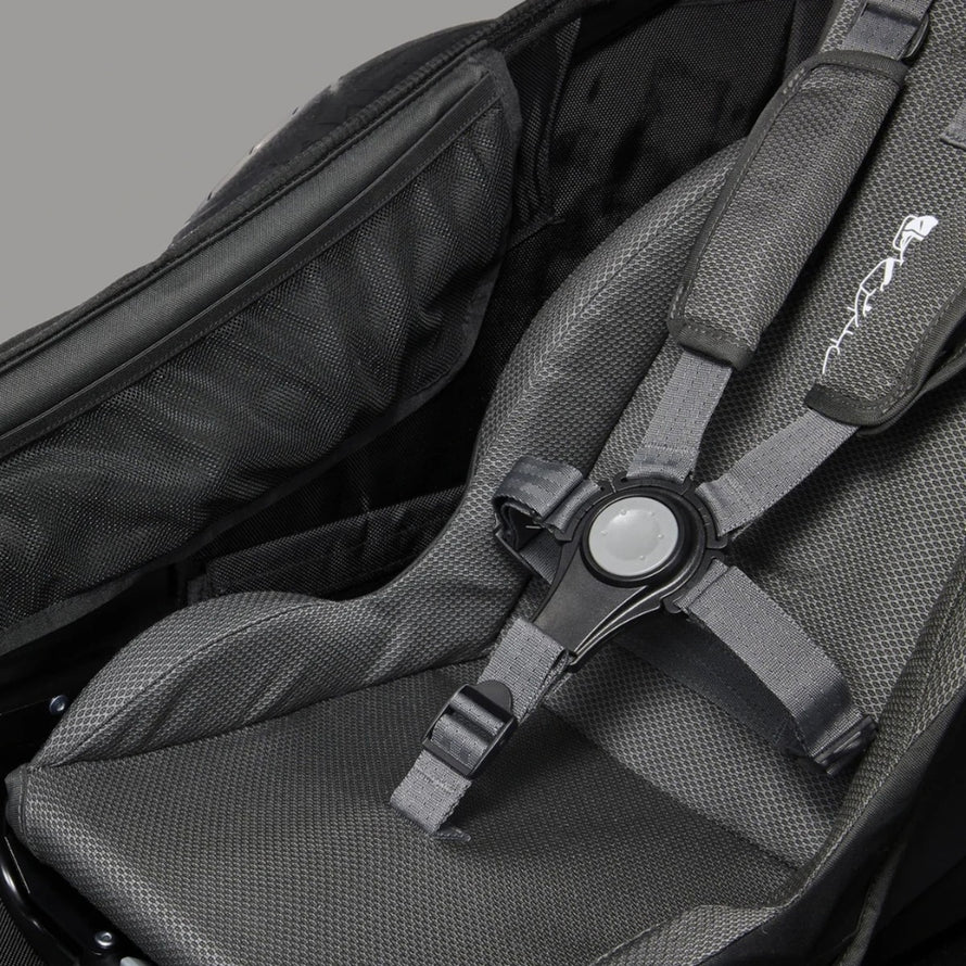 Harnais de securite detaille remorque velo modulaire Yuuna Croozer pour enfant confort et protection