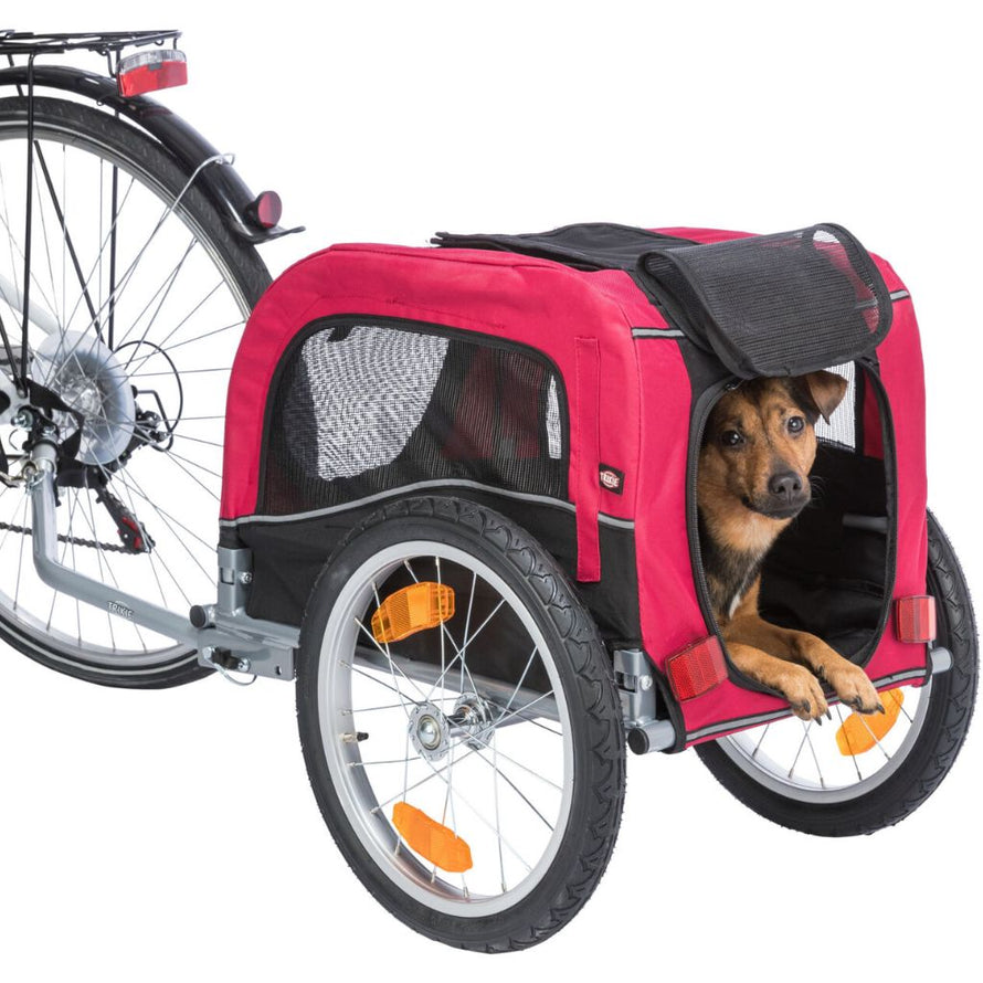 trixie hundeanhänger am fahrrad befestigen Trixie Hunde- und Katzenfahrradanhänger bis 15 kg