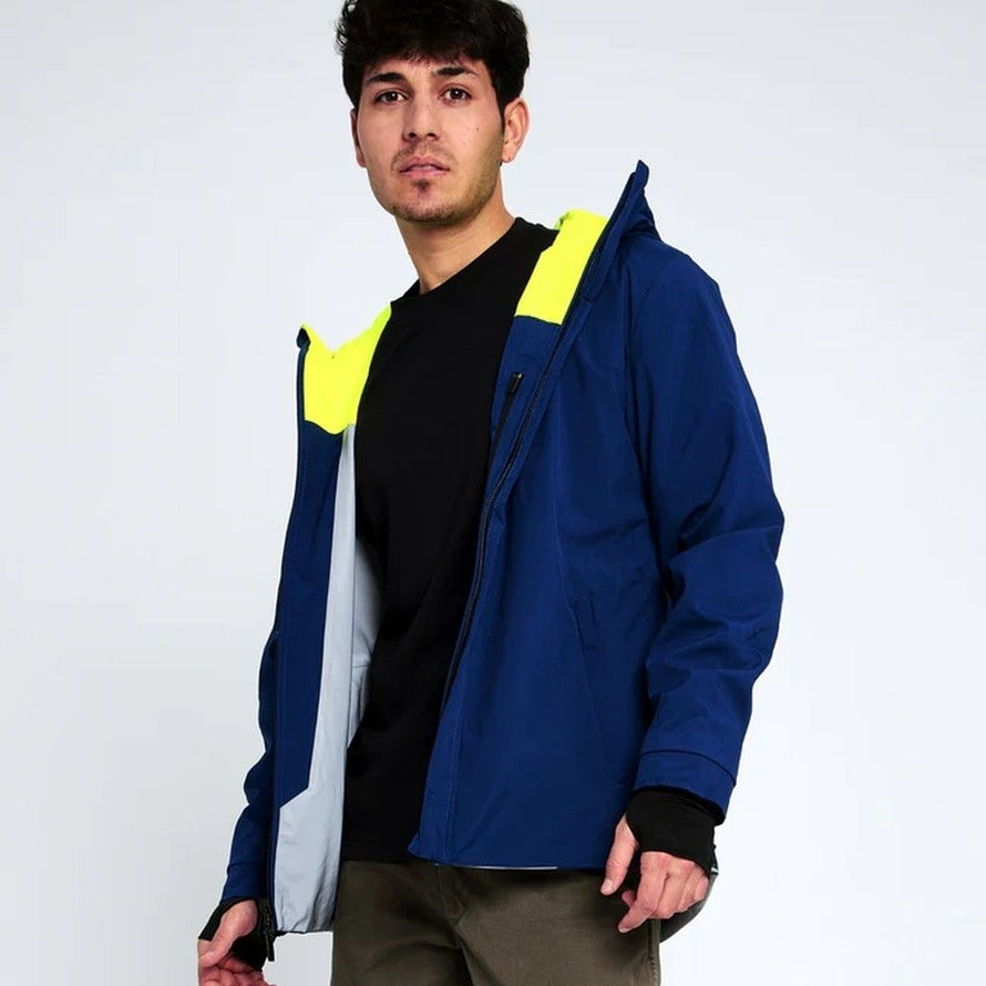 Veste Urban Circus Repop bleu et jaune portée en mode uni