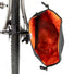 Sacoche arriere Restrap Switch Pannier noire avec interieur orange pour velo bikepacking et cyclotourisme