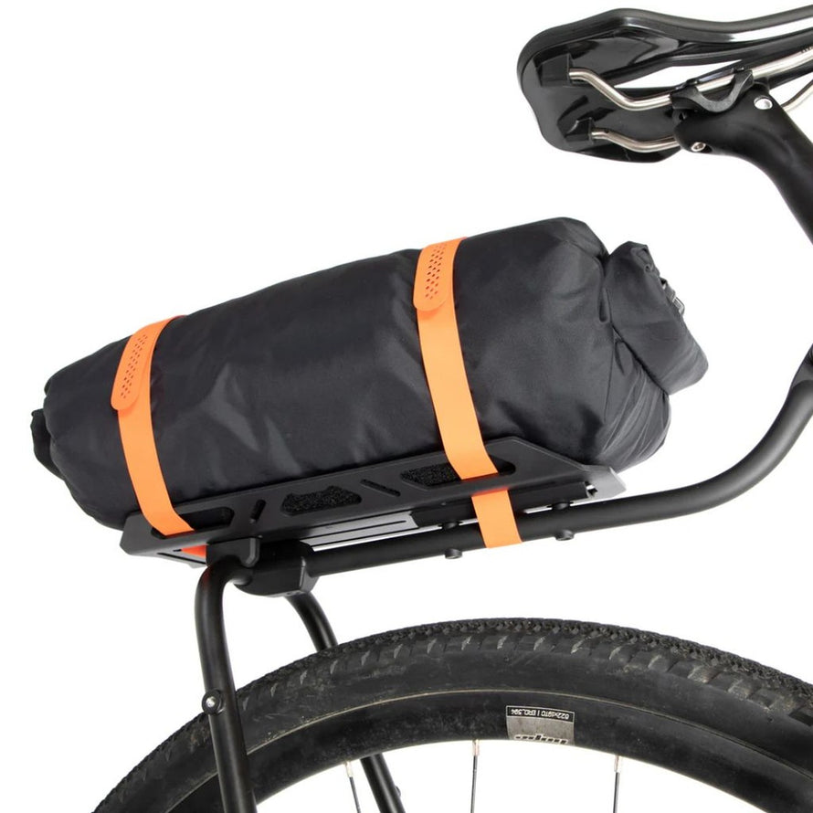 Fixation sacoche arrière vélo avec porte-bagages Restrap Switch Rack Cage en aluminium noir robuste et léger
