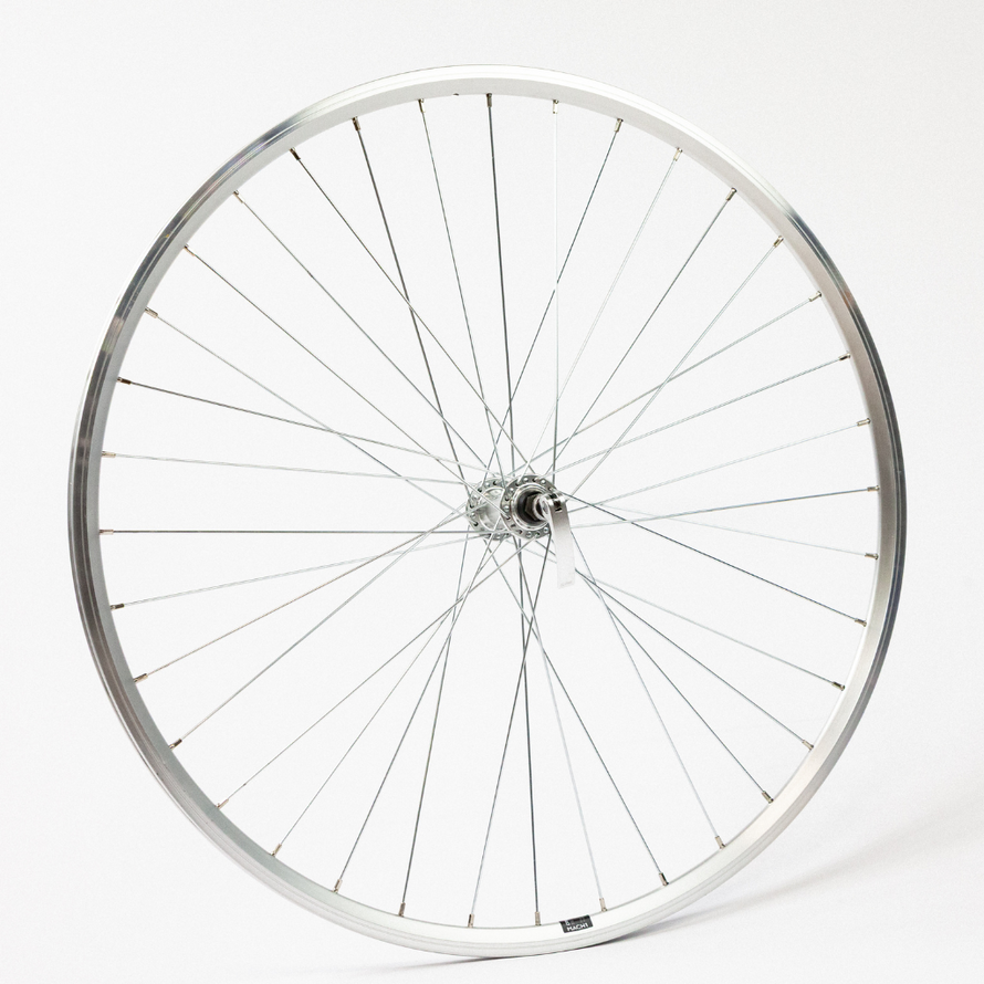 Roue avant 700C de vélo de course en aluminium à serrage rapide vue de trois quarts